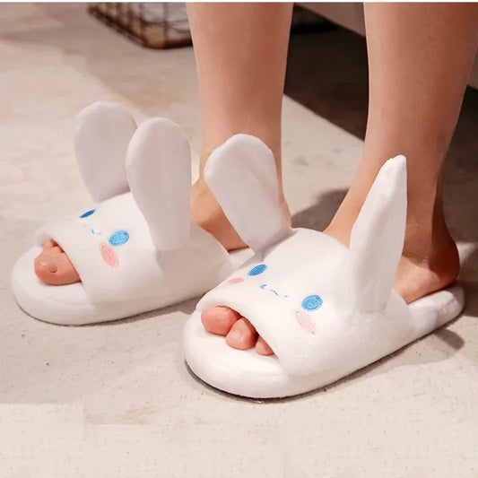 Kawaii Cinnamoroll Cotton Slippers Anime Sanrios Winter Home Cute Couple Plush Thicken Keep Warm The Ears Move Slippers New